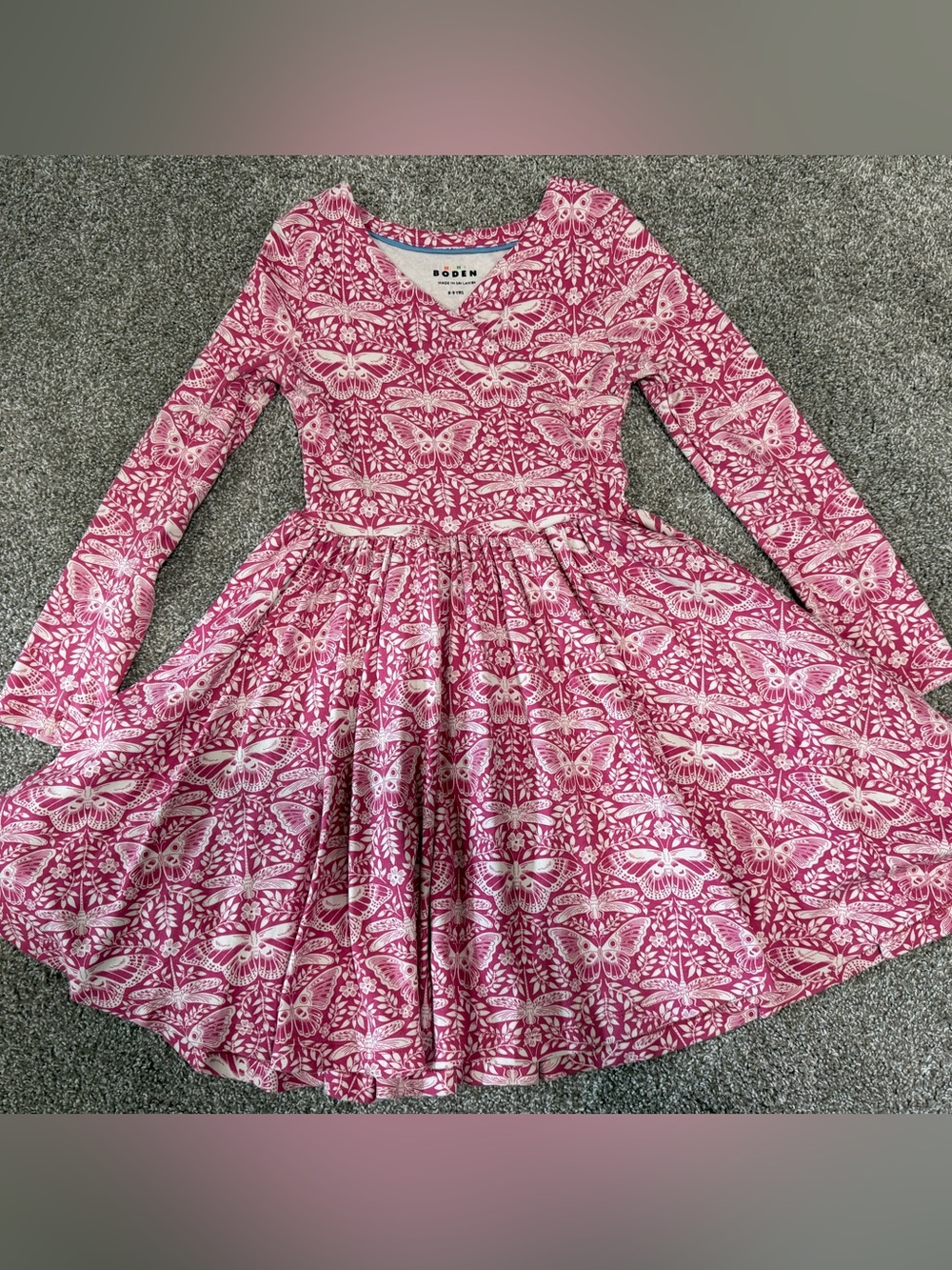 Mini Boden 8-9 faux wrap twirl dress 🦋